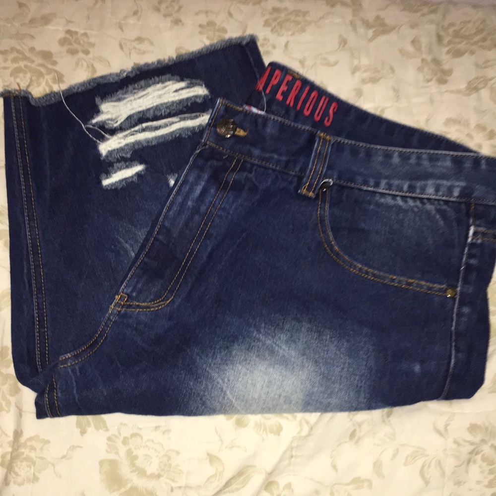 Imperious jean shorts 38 distressed EUC